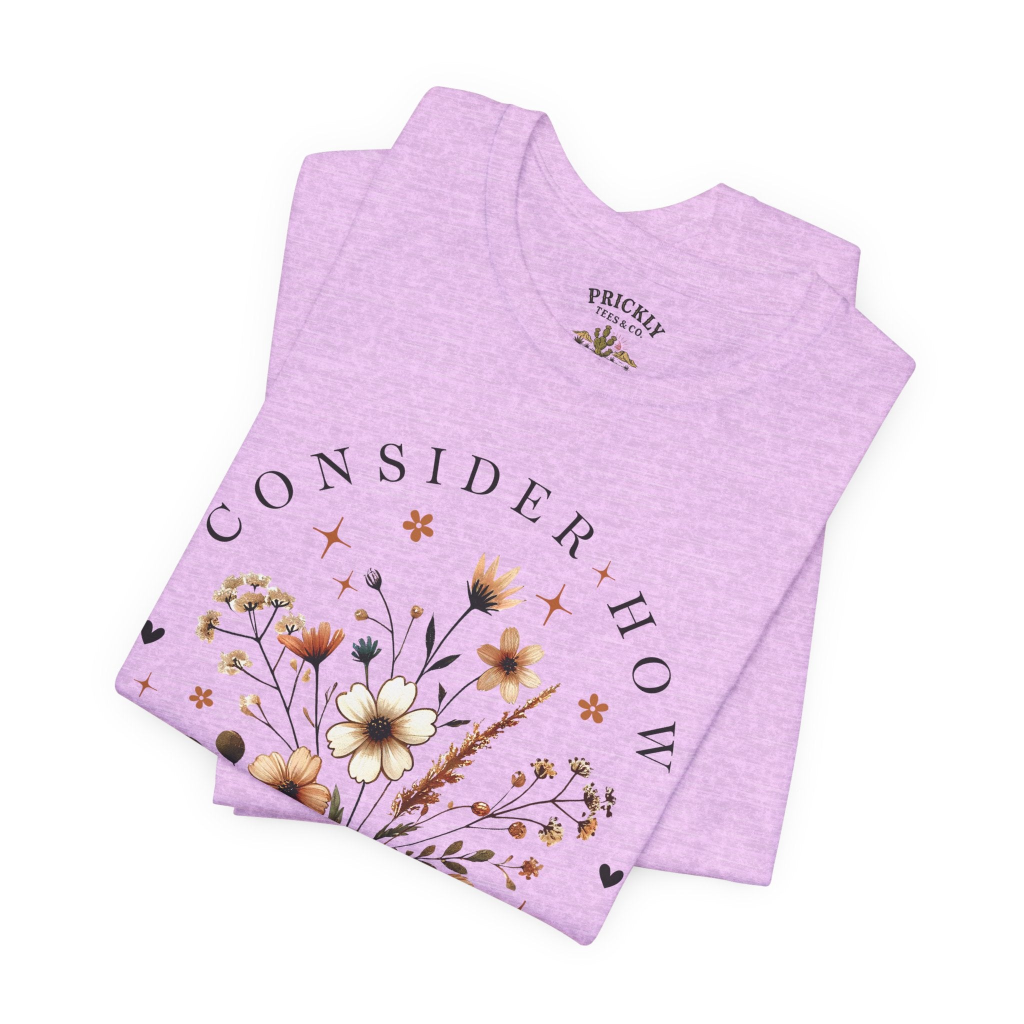 Floral Wildflowers Tee — "Consider How the Wildflowers Grow" Luke 12:27 Christian Graphic T-Shirt