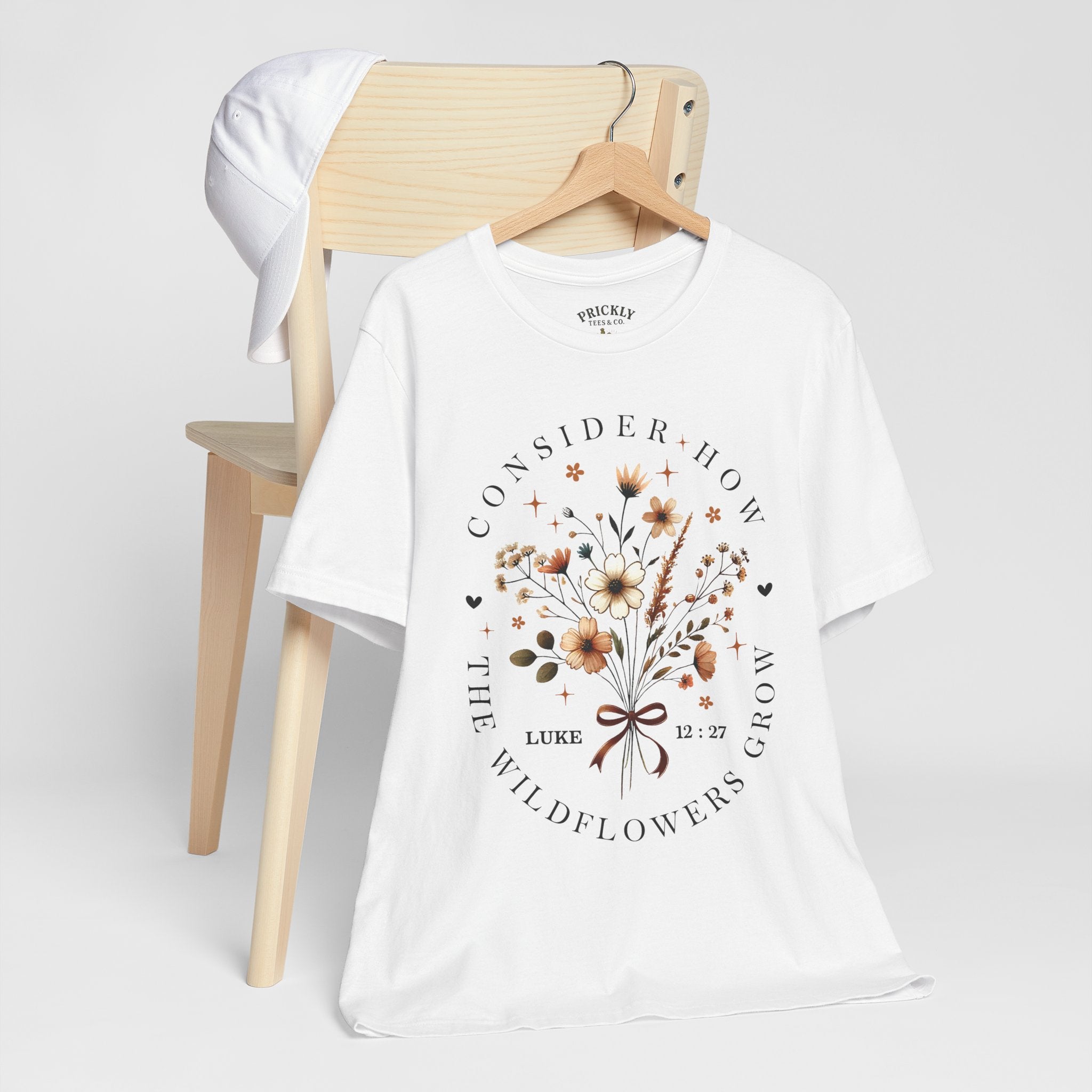 Floral Wildflowers Tee — "Consider How the Wildflowers Grow" Luke 12:27 Christian Graphic T-Shirt