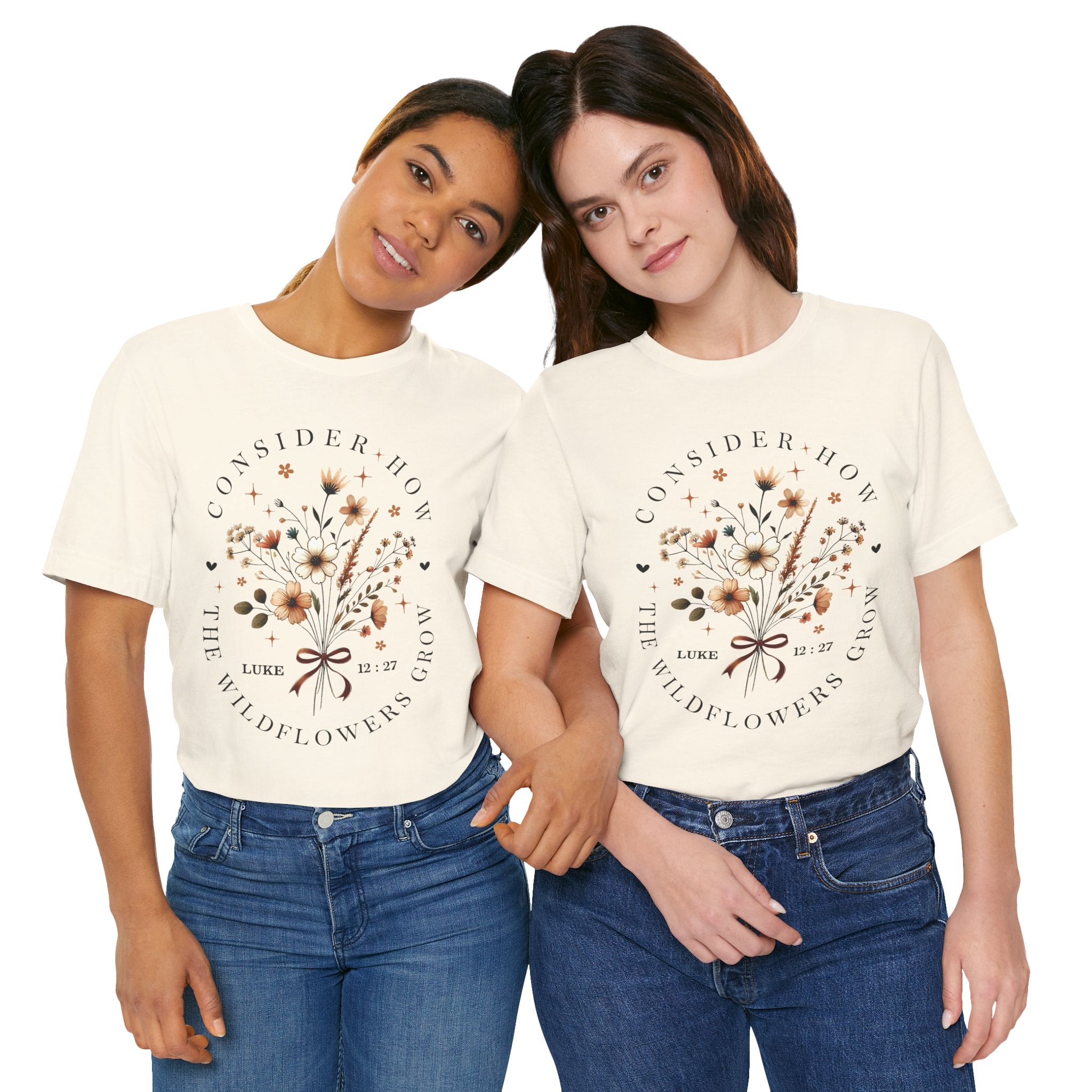 Floral Wildflowers Tee — "Consider How the Wildflowers Grow" Luke 12:27 Christian Graphic T-Shirt