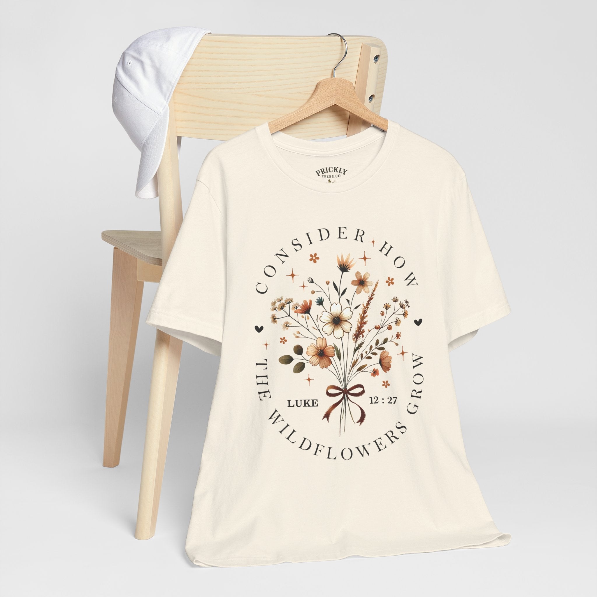 Floral Wildflowers Tee — "Consider How the Wildflowers Grow" Luke 12:27 Christian Graphic T-Shirt