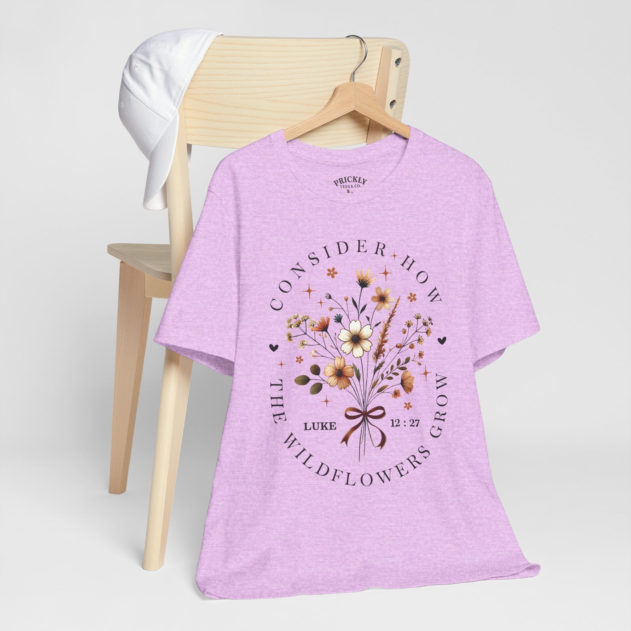 Floral Wildflowers Tee — "Consider How the Wildflowers Grow" Luke 12:27 Christian Graphic T-Shirt